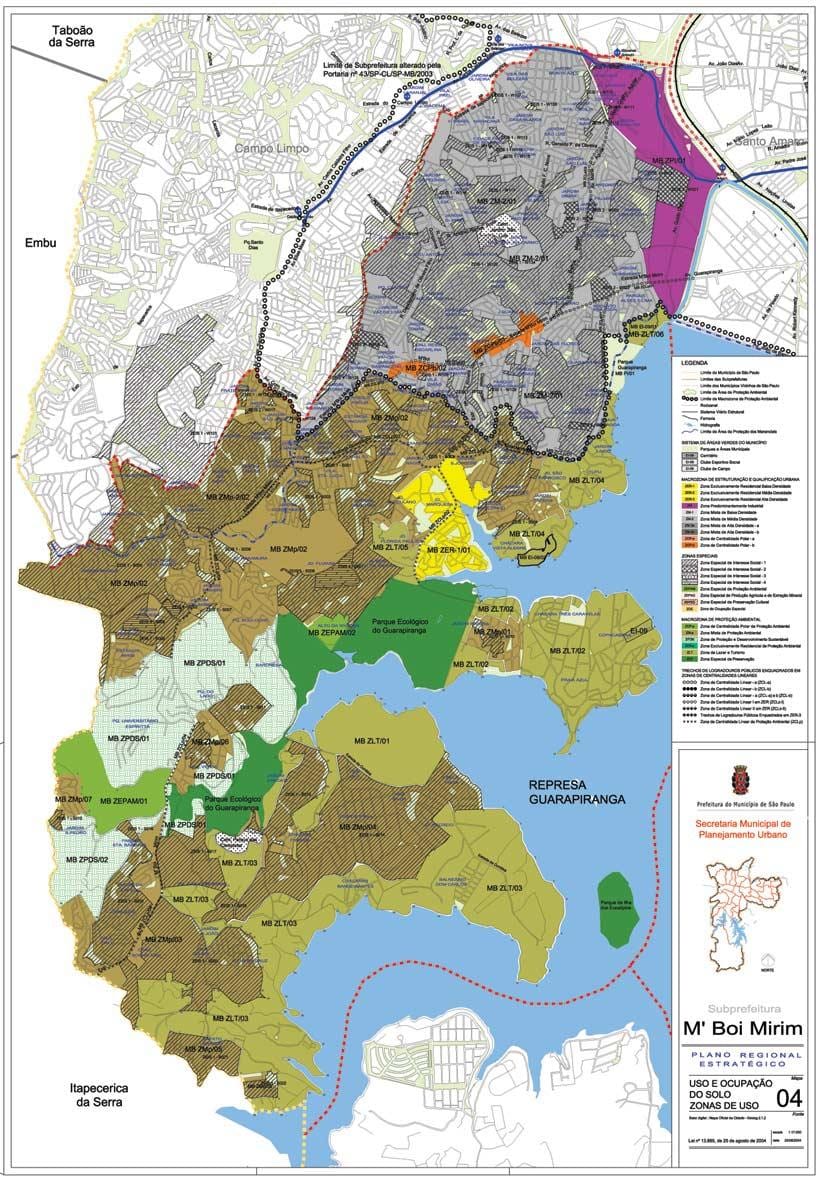 แผนที่ของเอ็ 'Boi Mirim São Paulo-มีอาชีพของที่ดิน