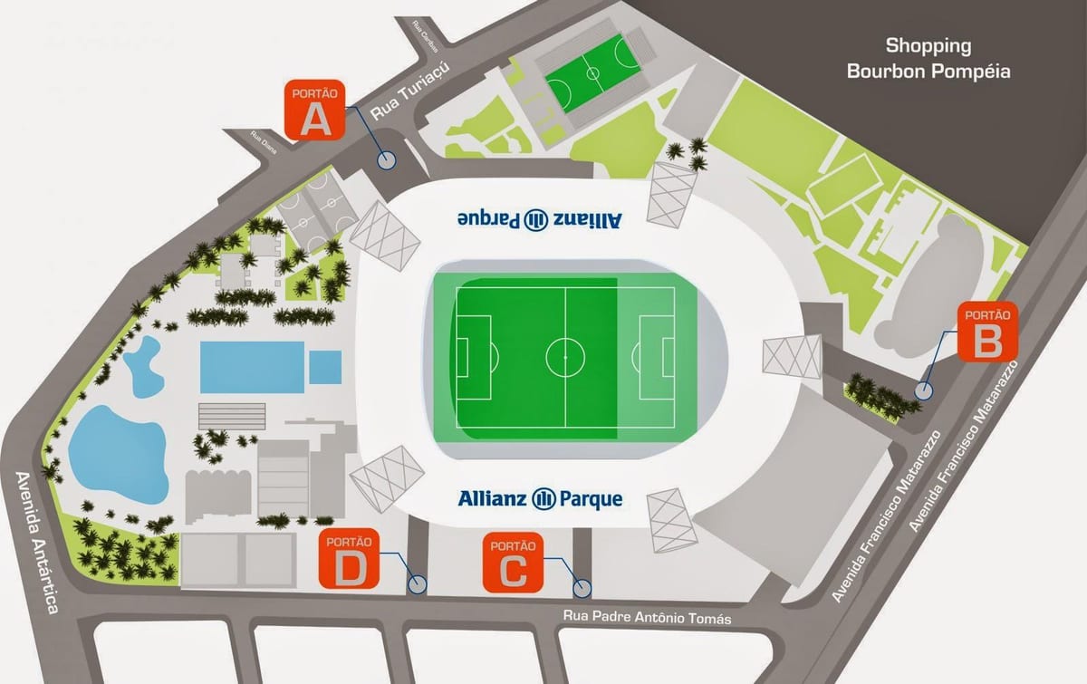 แผนที่ของ Allianz Parque São Paulo