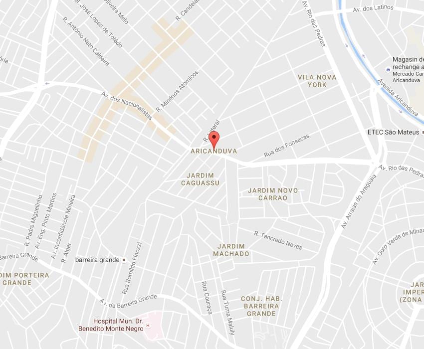 แผนที่ของ Aricanduva São Paulo