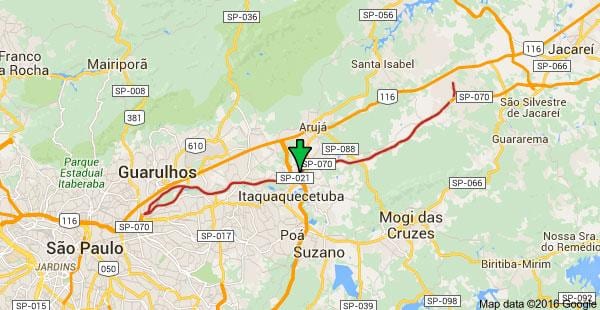 แผนที่ของ Ayrton Senna ทางหลวง-SP 70