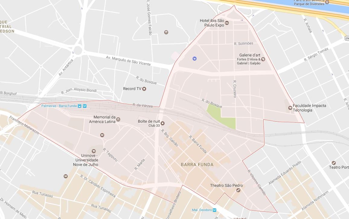 แผนที่ของ Barra Funda São Paulo