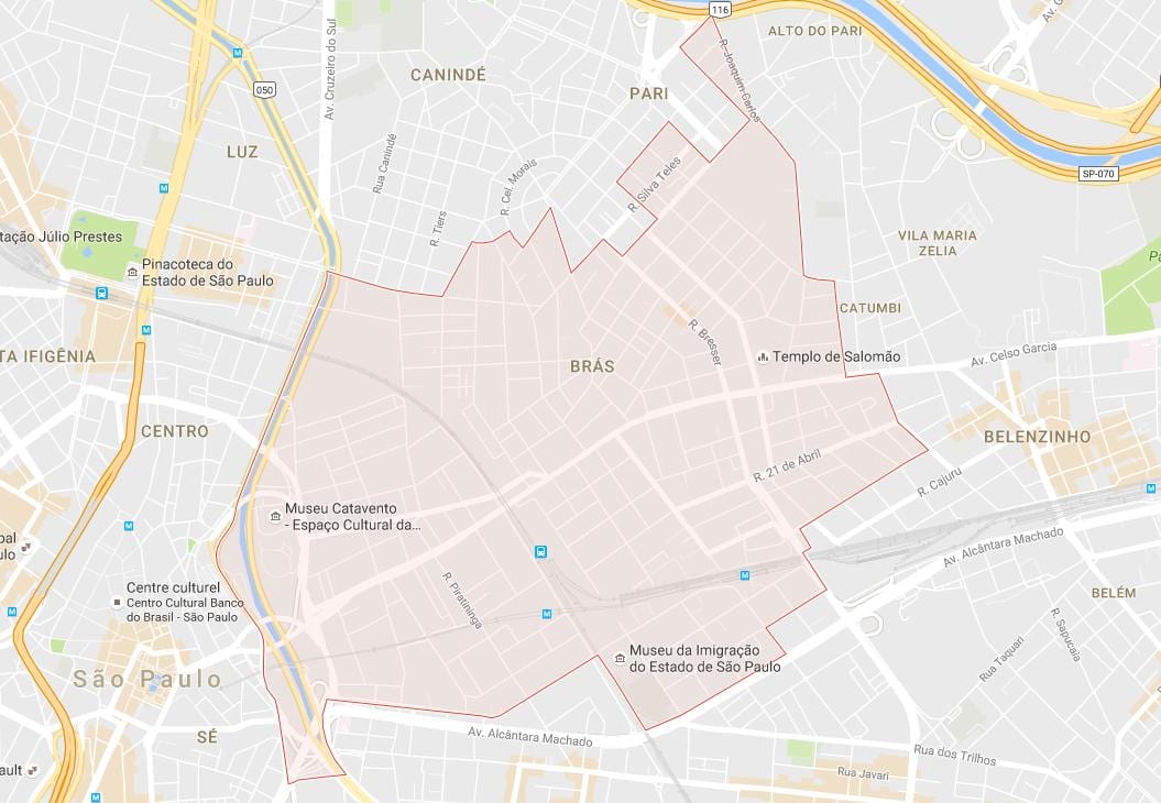 แผนที่ของ Brás São Paulo