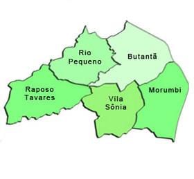 แผนที่ของ Butantã รายการย่อยขอ prefecture