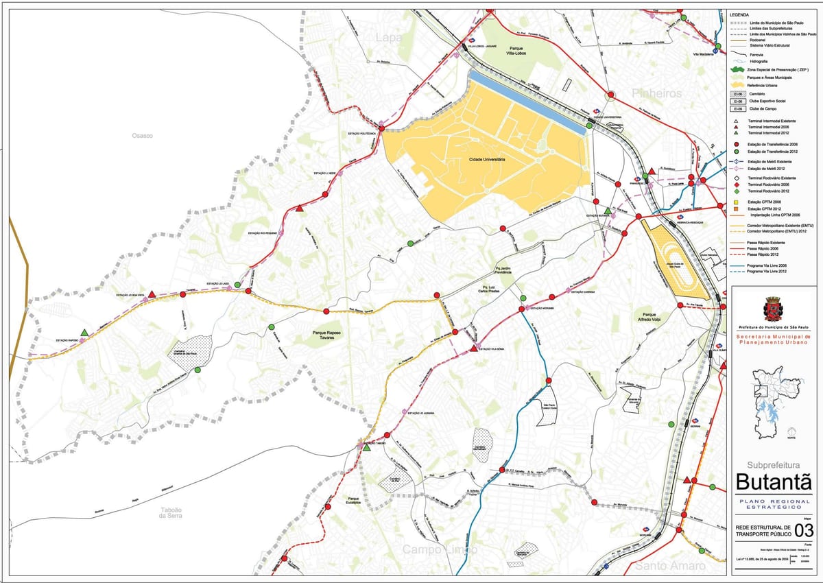 แผนที่ของ Butantã São Paulo-สาธารณะ transports