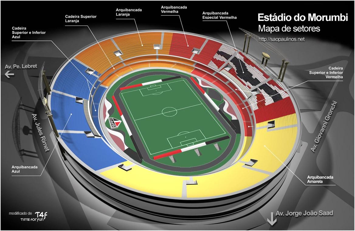 แผนที่ของ Cícero-Pompeu-de-โทเลโด้ São Paulo สนามกีฬา