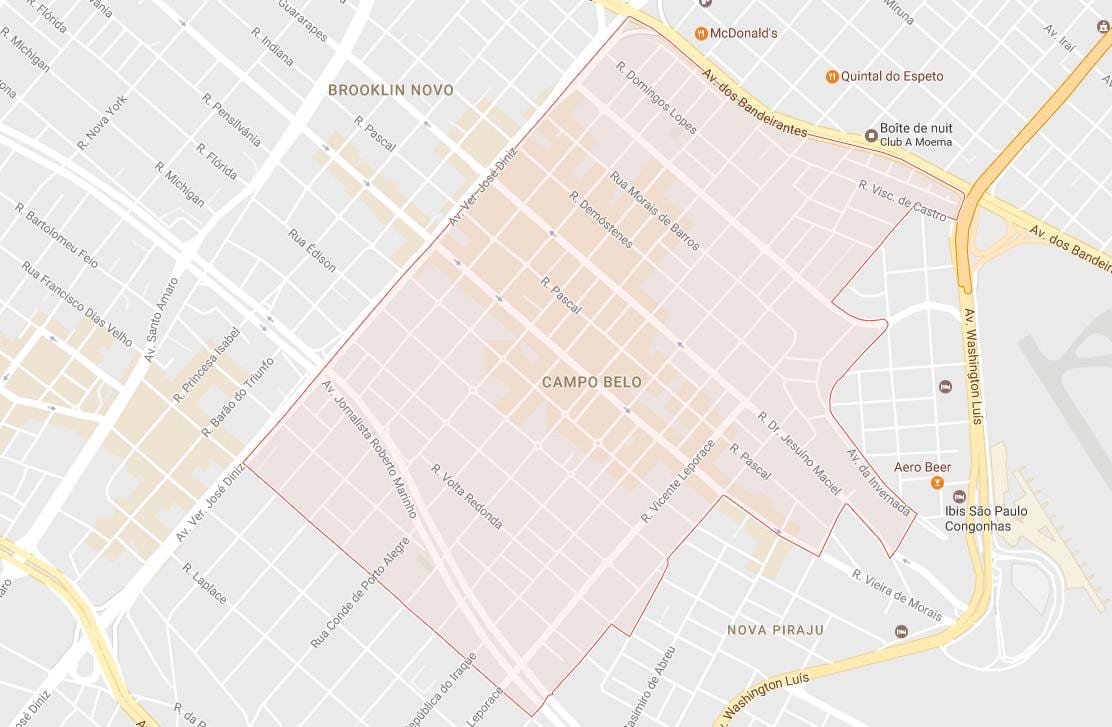 แผนที่ของ Campo Belo São Paulo