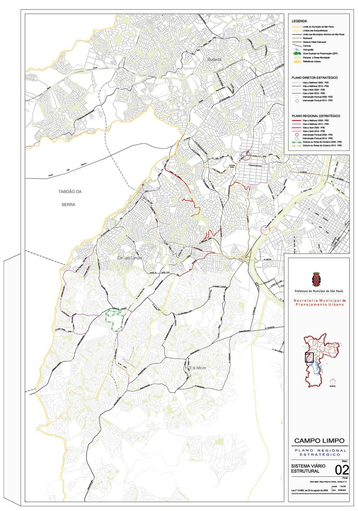 แผนที่ของ Campo Limpo São Paulo-ถนน
