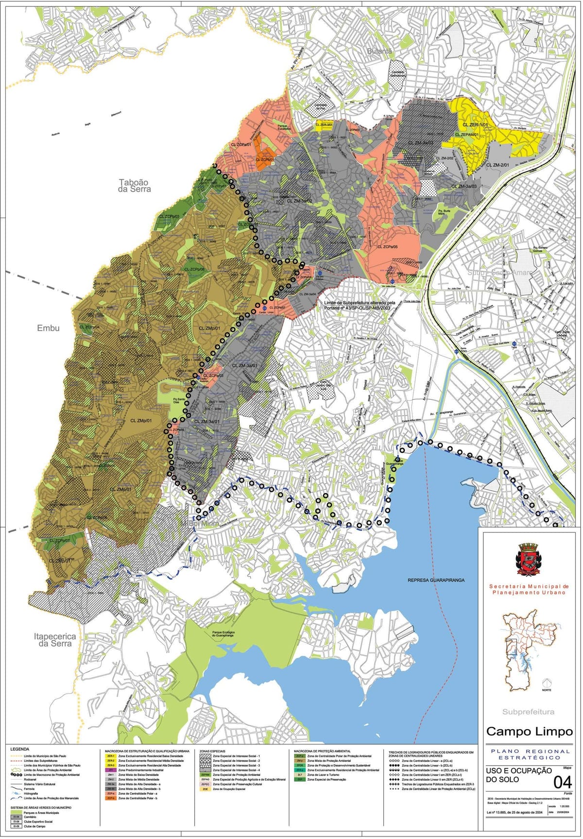 แผนที่ของ Campo Limpo São Paulo-มีอาชีพของที่ดิน