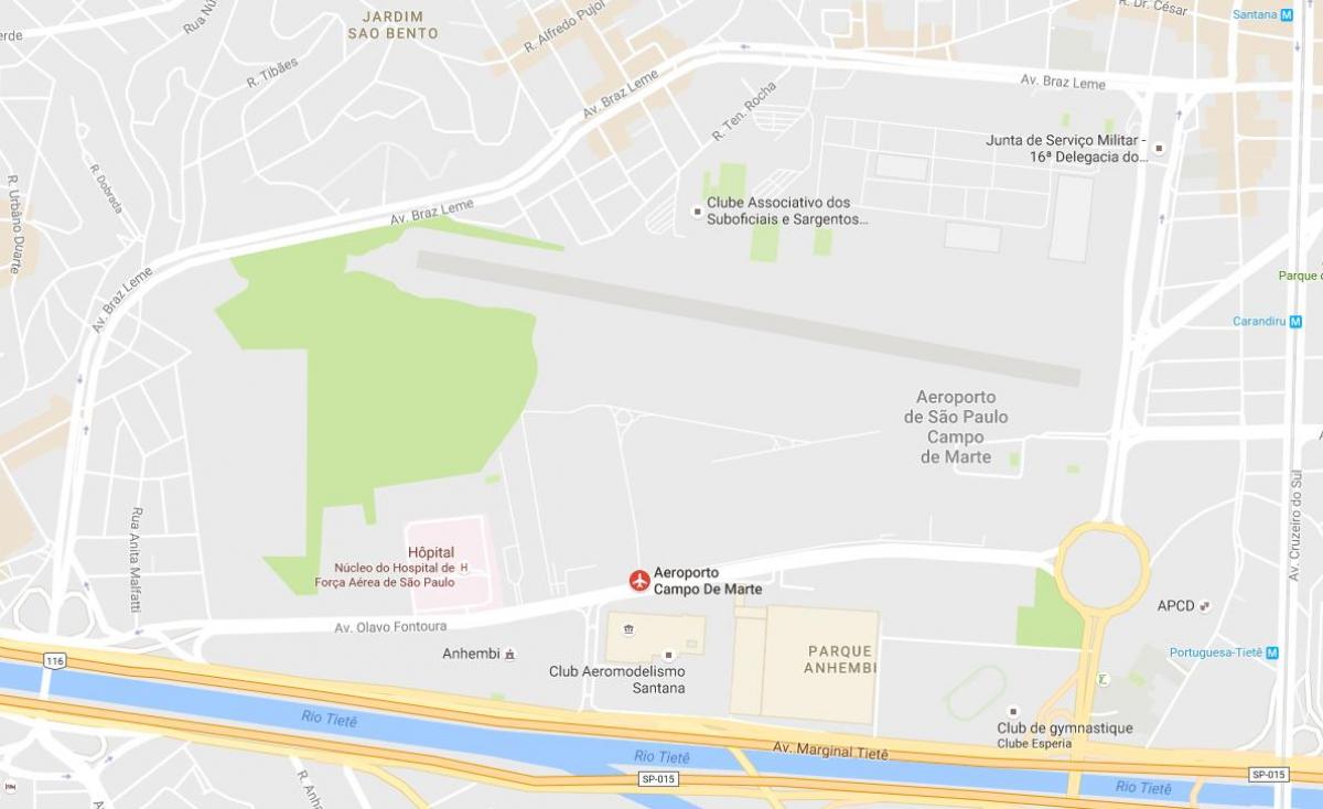 แผนที่ของ Campo เดอ Marte สนามบิน