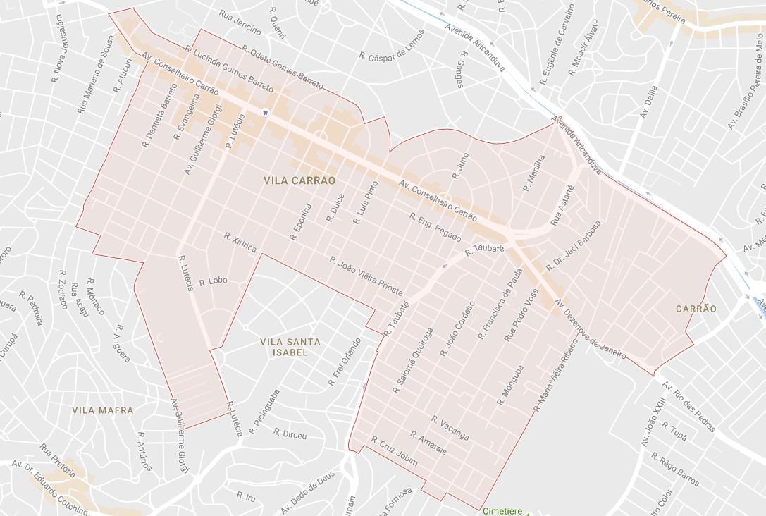 แผนที่ของ Carrão São Paulo