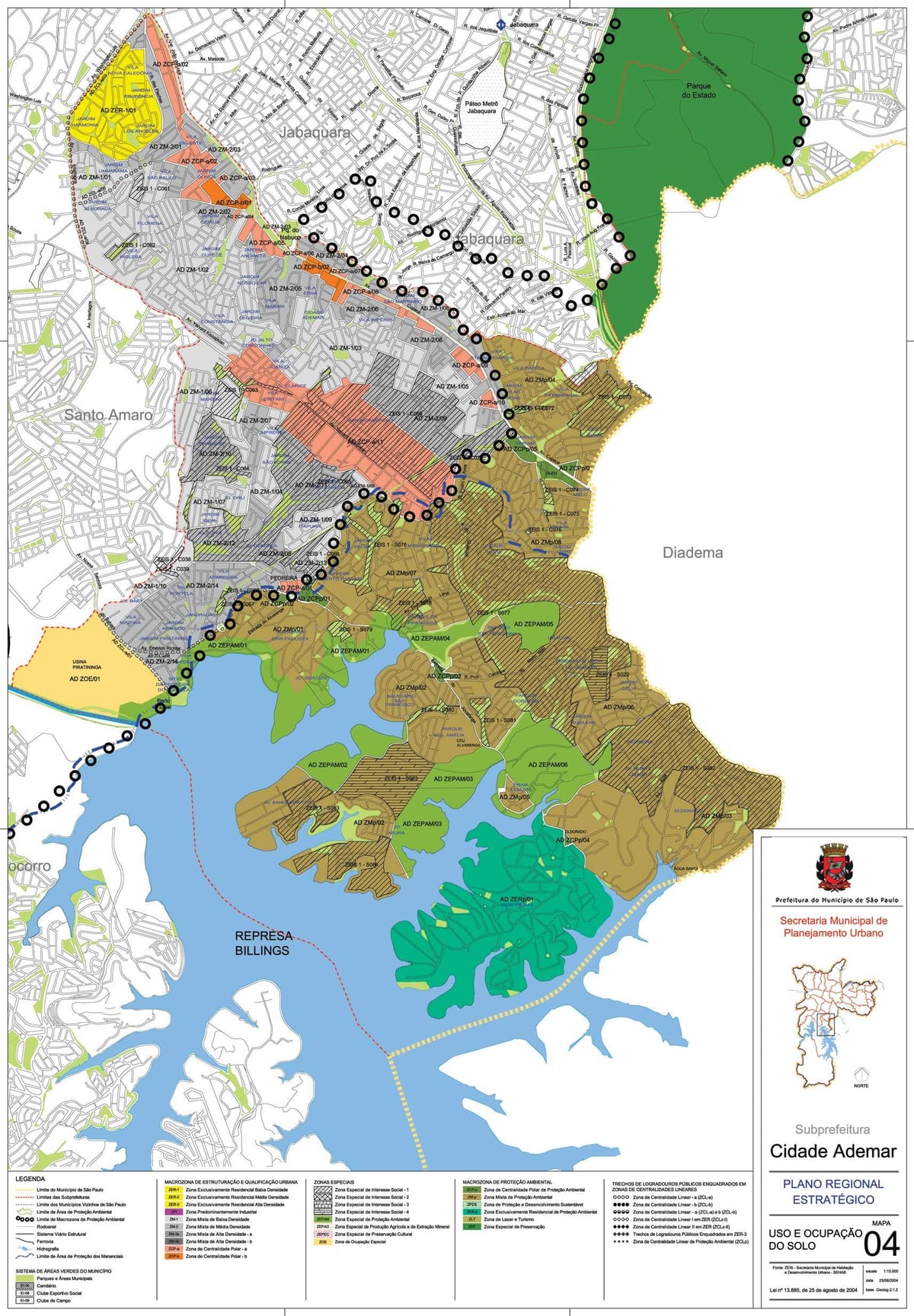 แผนที่ของ Cidade Ademar São Paulo-มีอาชีพของที่ดิน