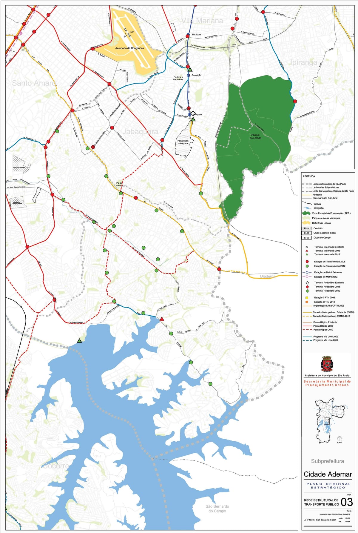แผนที่ของ Cidade Ademar São Paulo-สาธารณะ transports