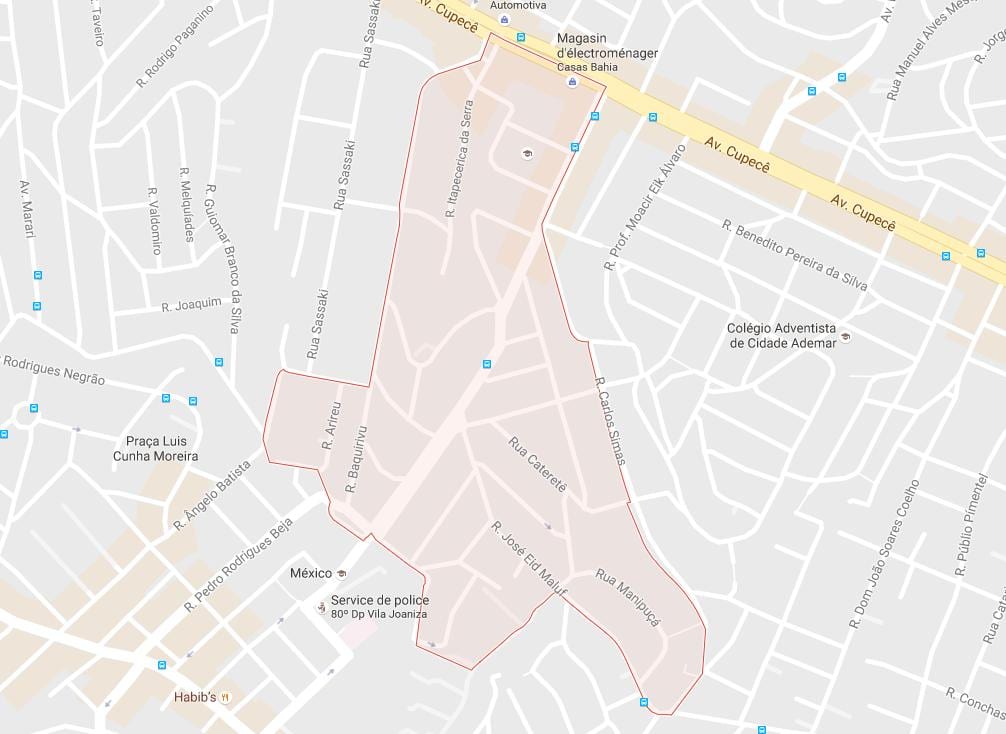 แผนที่ของ Cidade Ademar São Paulo