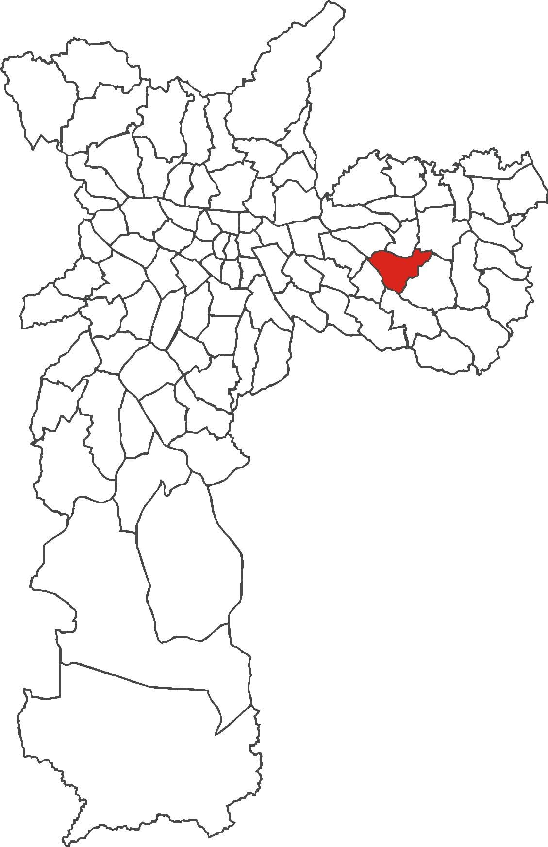 แผนที่ของ Cidade Líder เขต