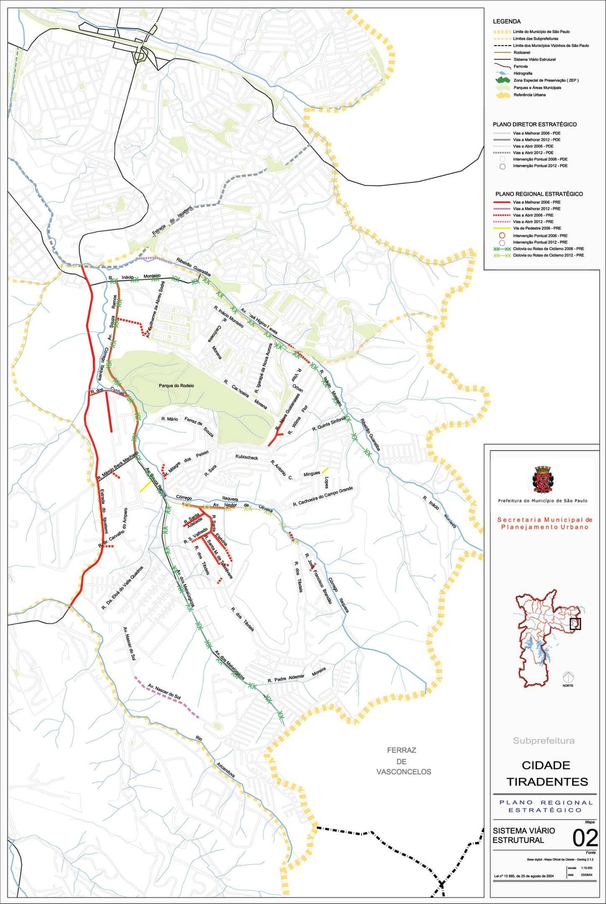แผนที่ของ Cidade Tiradentes São Paulo-ถนน
