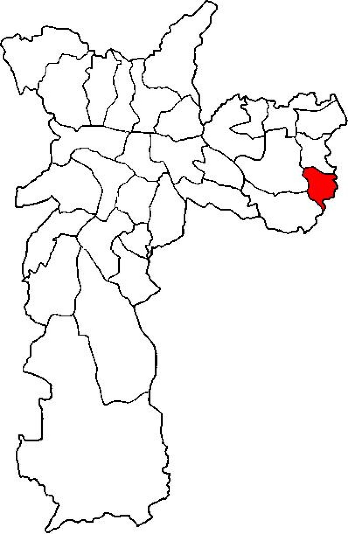 แผนที่ของ Cidade Tiradentes รายการย่อยขอ prefecture São Paulo