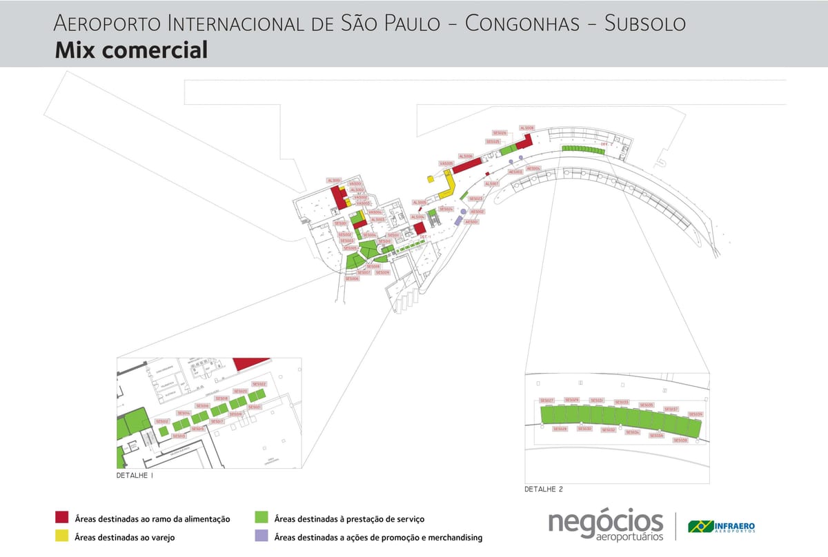 แผนที่ของ Congonhas สนามบิน-ชั้น -1
