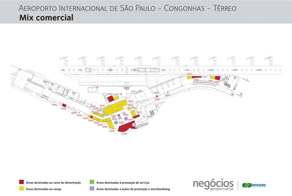 แผนที่ของ Congonhas สนามบิน-เทอร์มินัล