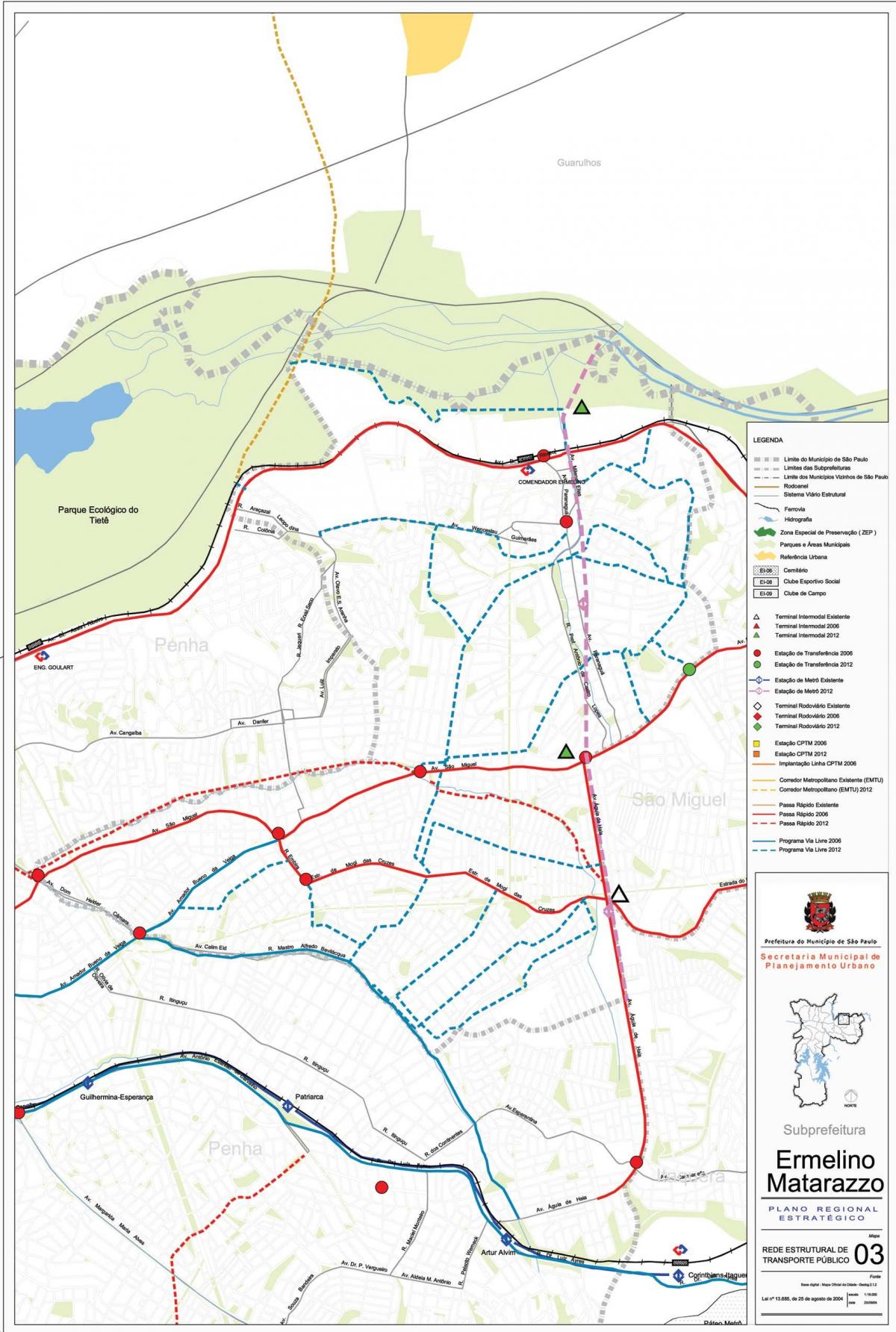 แผนที่ของ Ermelino Matarazzo São Paulo-สาธารณะ transports