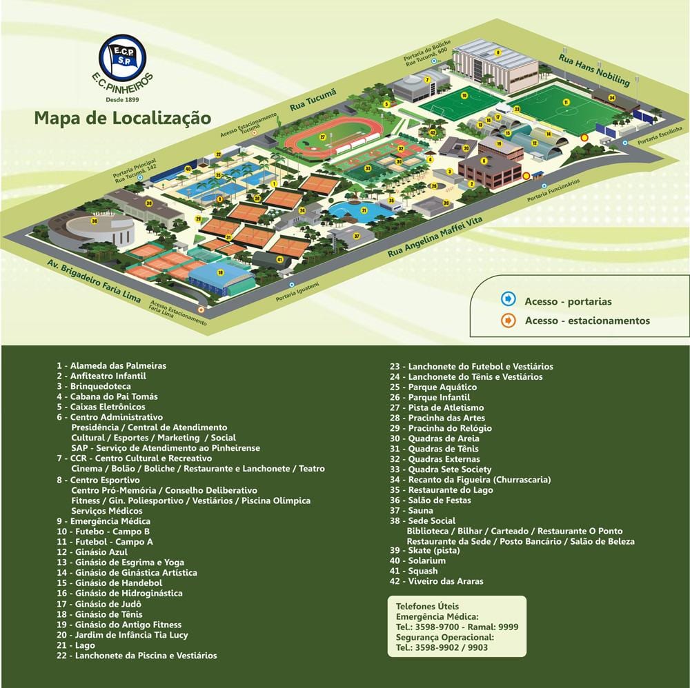 แผนที่ของ Esporte Clube Pinheiros