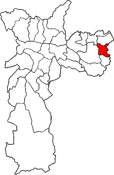 แผนที่ของ Guaianases รายการย่อยขอ prefecture São Paulo