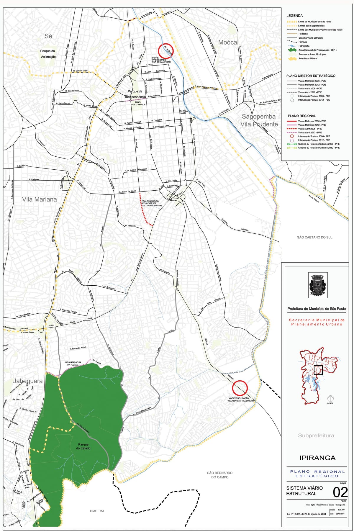 แผนที่ของ Ipiranga São Paulo-ถนน