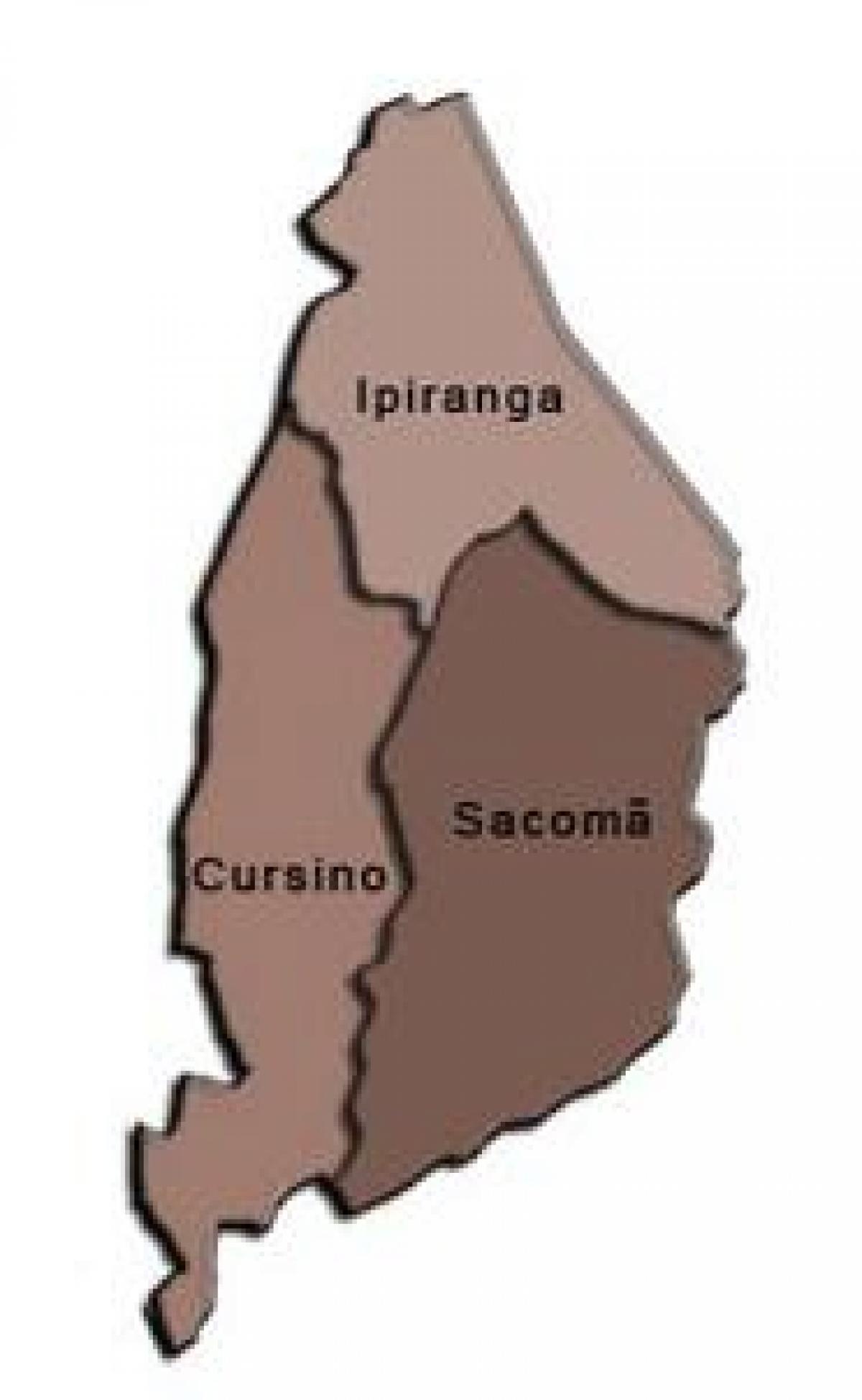 แผนที่ของ Ipiranga รายการย่อยขอ prefecture