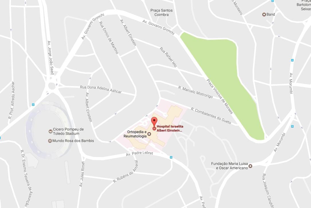 แผนที่ของ Israelita อัลเบิร์ตไอน์สไตน์โรงพยาบาล