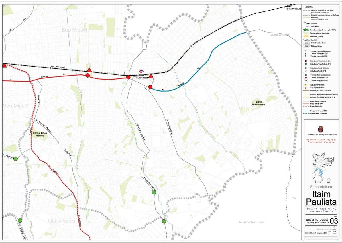 แผนที่ของ Itaim Paulista-Vila Curuçá São Paulo-สาธารณะ transports