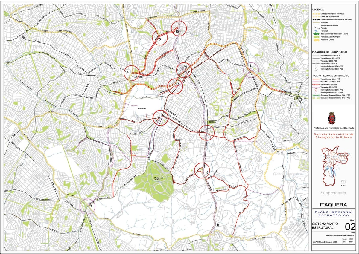 แผนที่ของ Itaquera São Paulo-ถนน