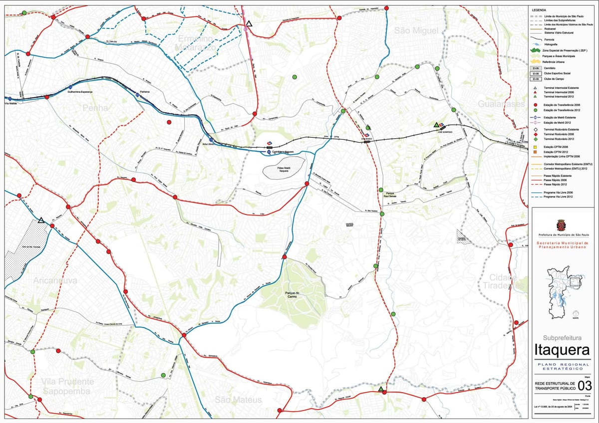 แผนที่ของ Itaquera São Paulo-สาธารณะ transports