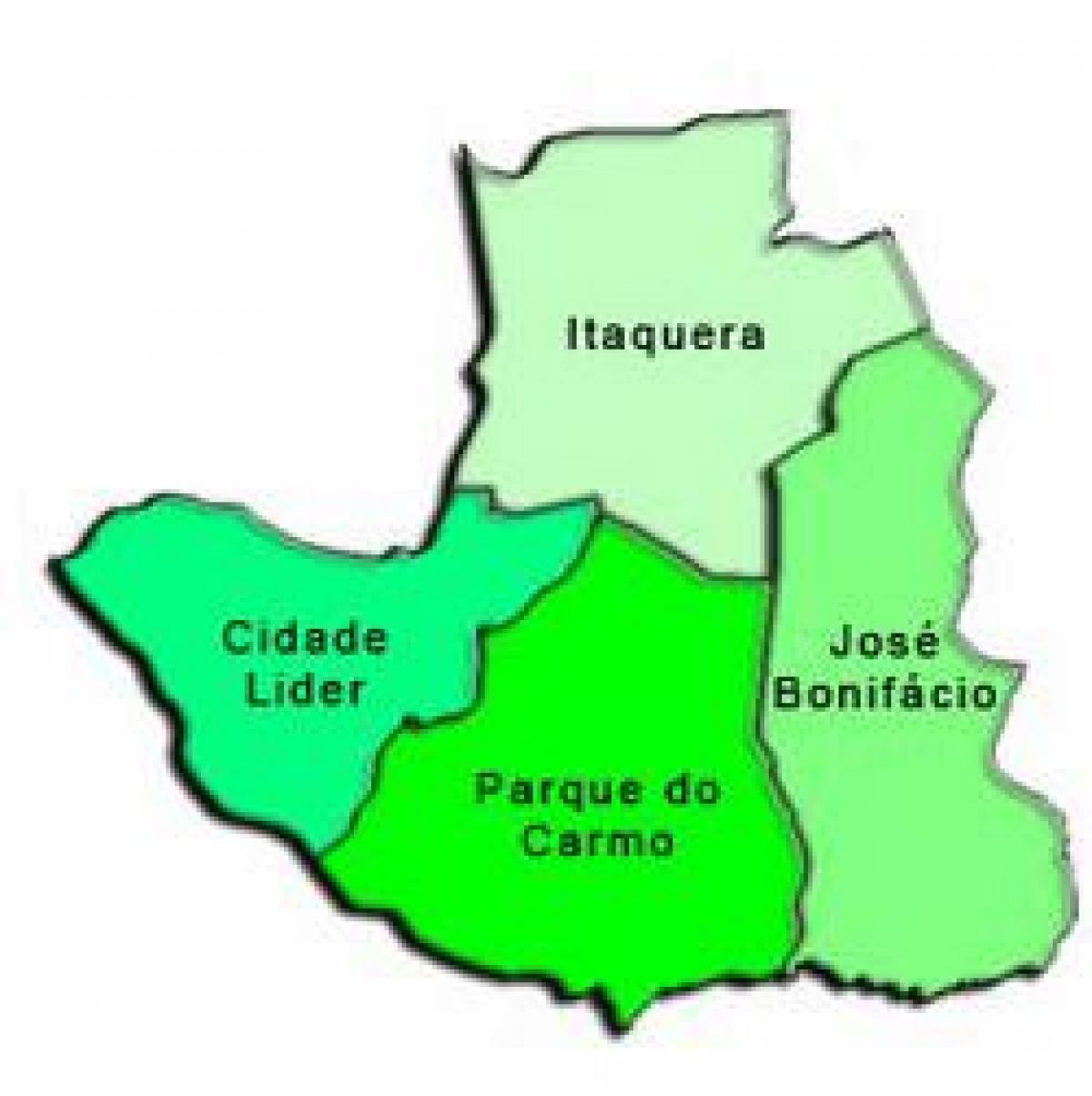 แผนที่ของ Itaquera รายการย่อยขอ prefecture