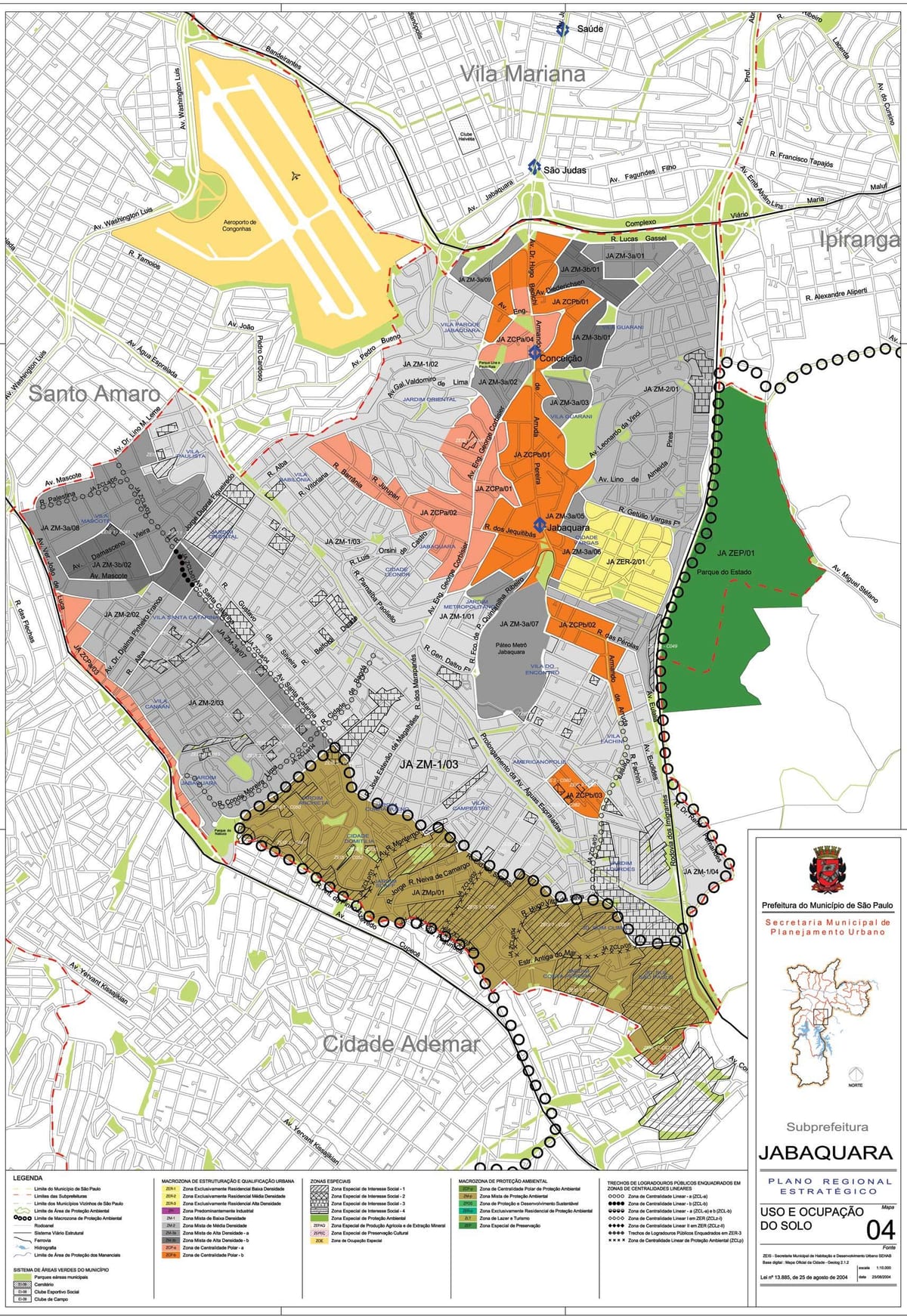 แผนที่ของ Jabaquara São Paulo-มีอาชีพของที่ดิน