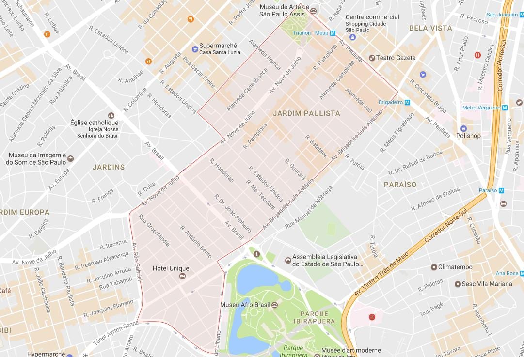 แผนที่ของ Jardim Paulista São Paulo