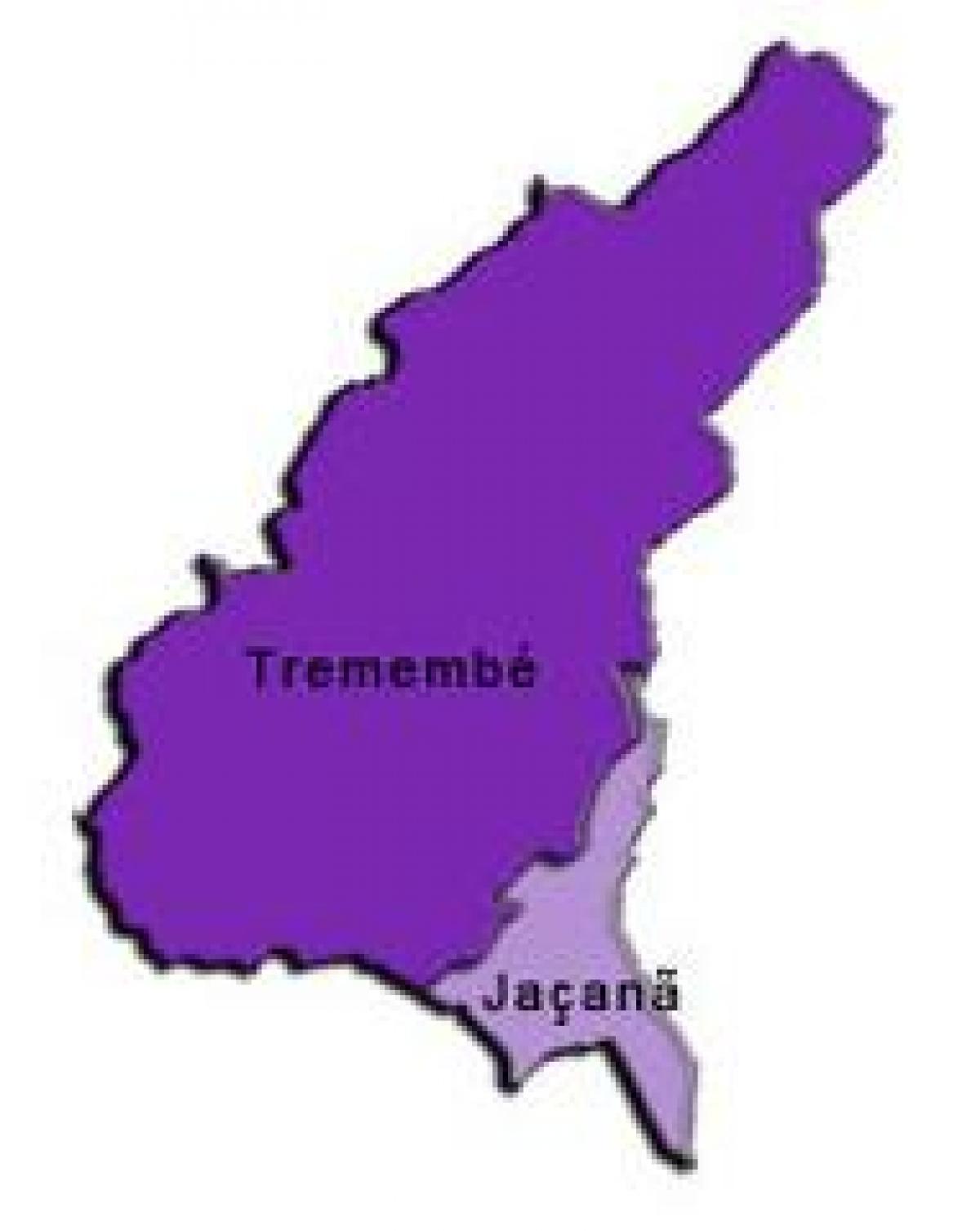 แผนที่ของ Jaçanã-Tremembé รายการย่อยขอ prefecture