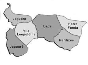 แผนที่ของ Lapa รายการย่อยขอ prefecture