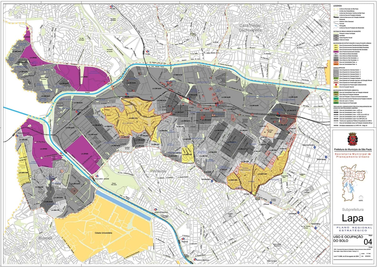 แผนที่ของ Lapa São Paulo-มีอาชีพของที่ดิน
