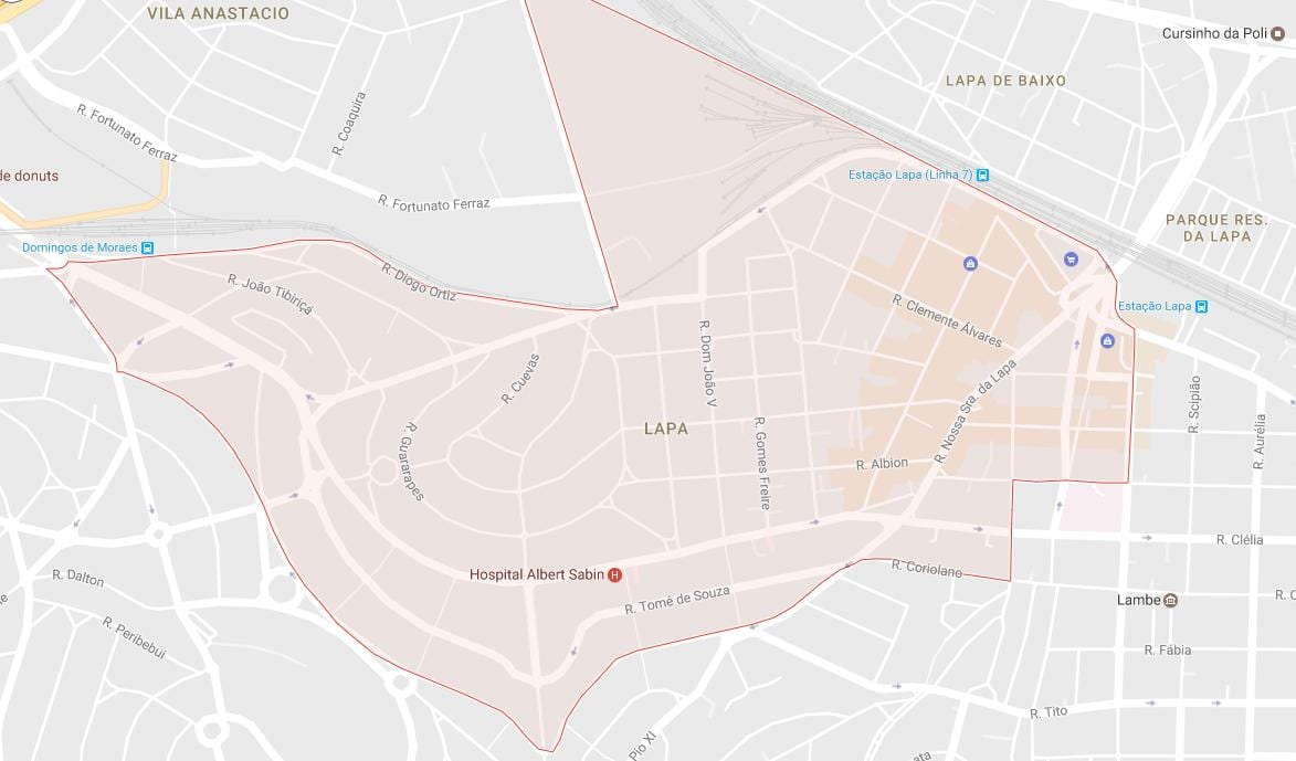 แผนที่ของ Lapa São Paulo