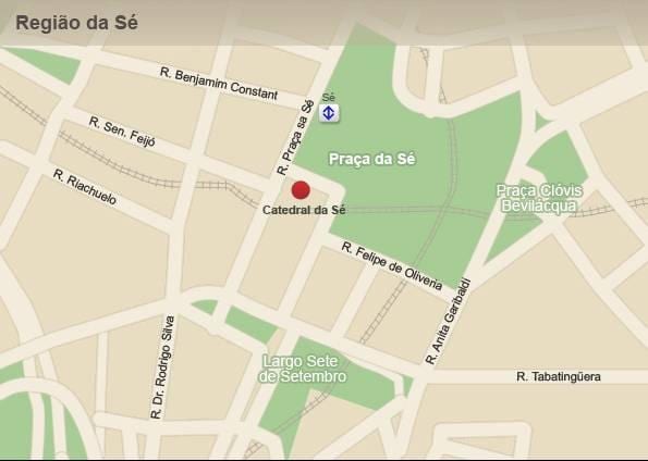 แผนที่ของ metropolitan cathedral ของ São Paulo
