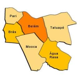 แผนที่ของ Mooca รายการย่อยขอ prefecture