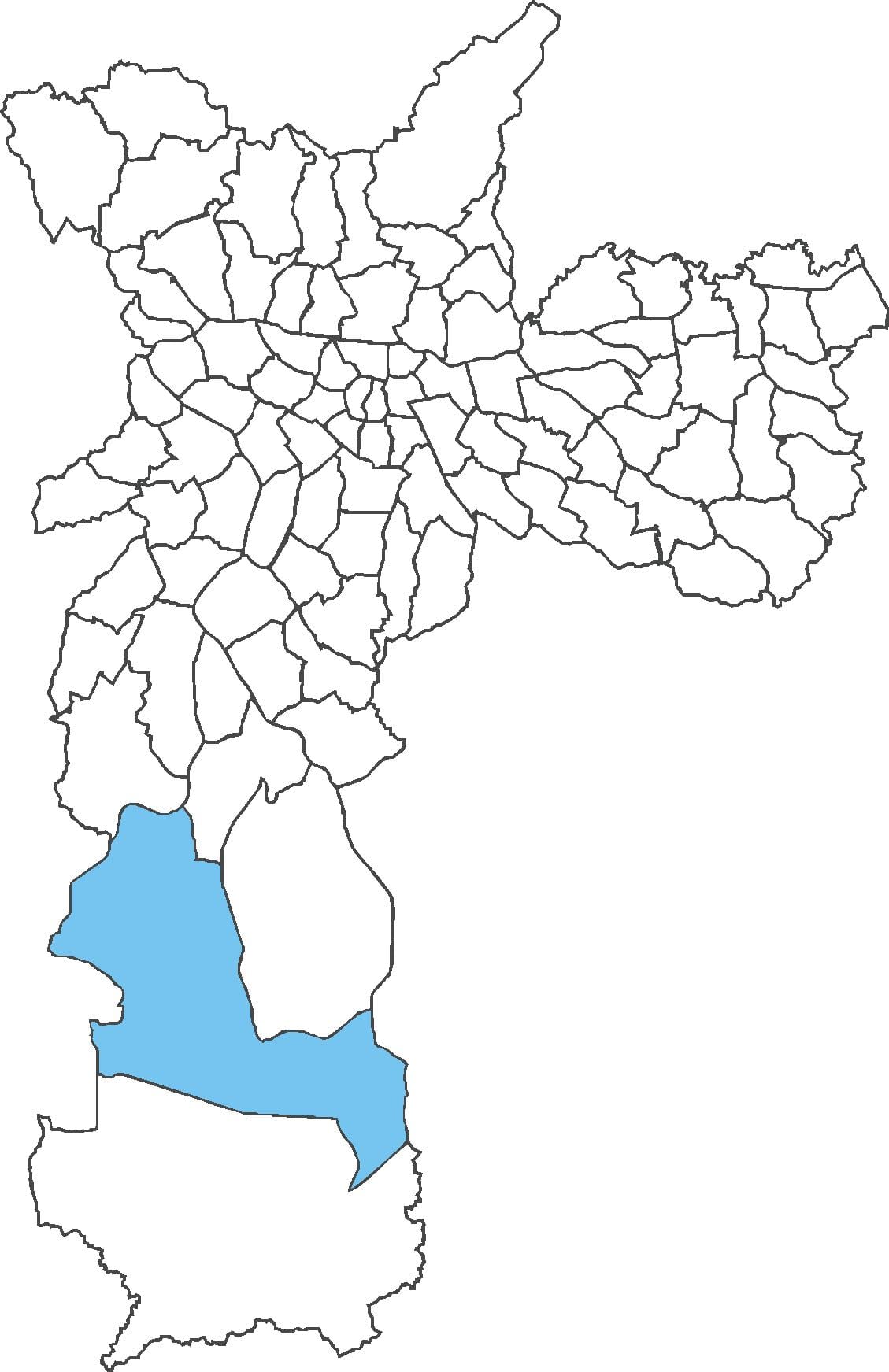 แผนที่ของ Parelheiros เขต