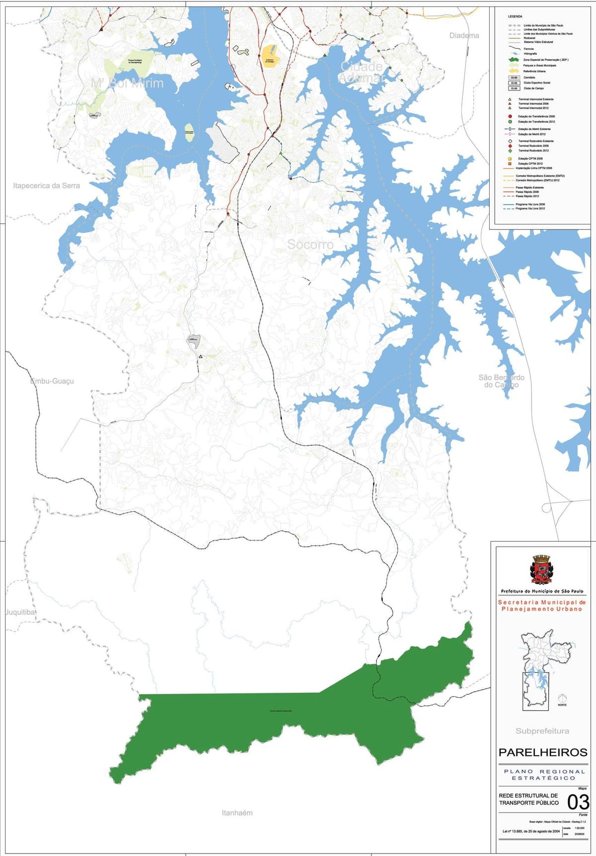 แผนที่ของ Parelheiros São Paulo-สาธารณะ transports
