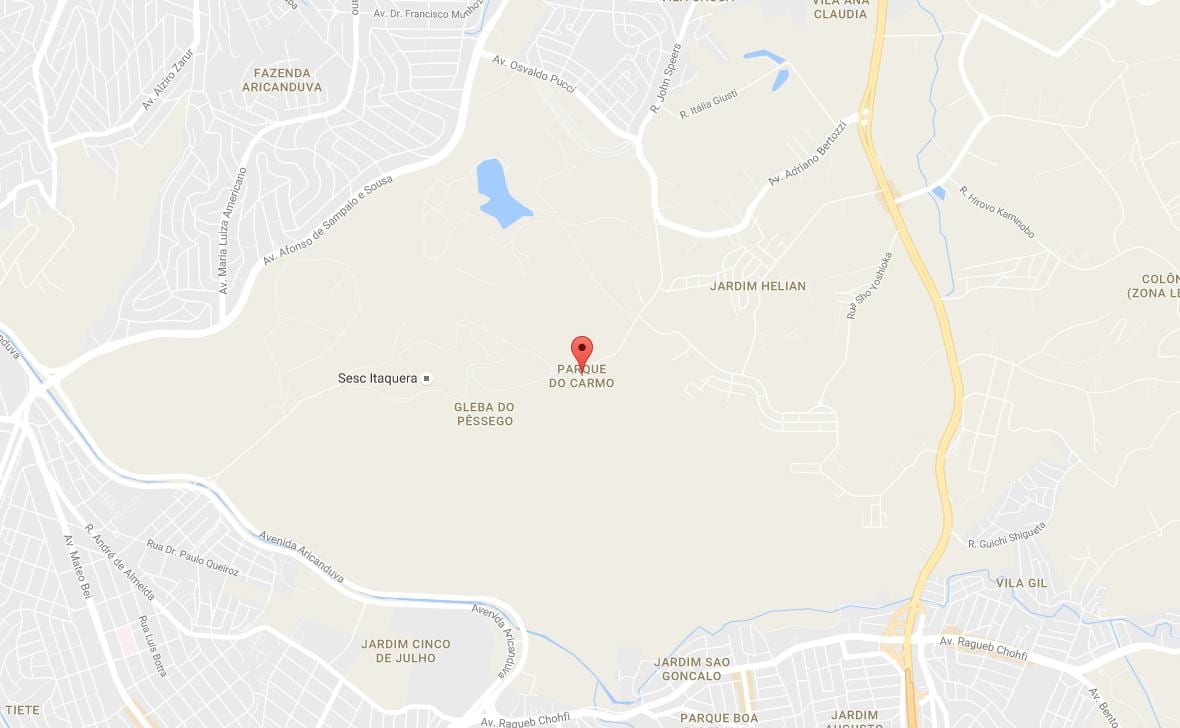 แผนที่ของ Parque ทำ Carmo São Paulo