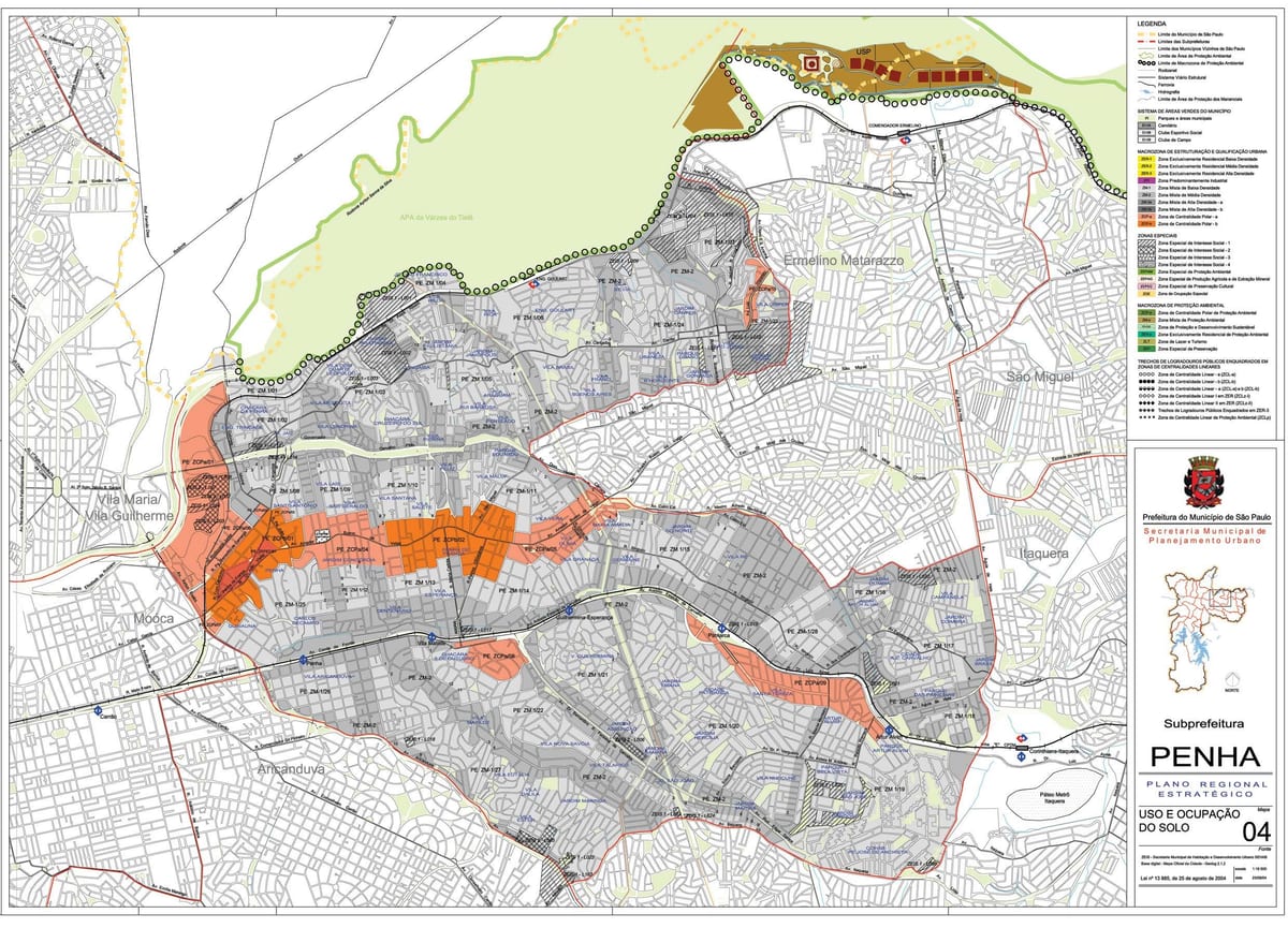 แผนที่ของ Penha São Paulo-มีอาชีพของที่ดิน