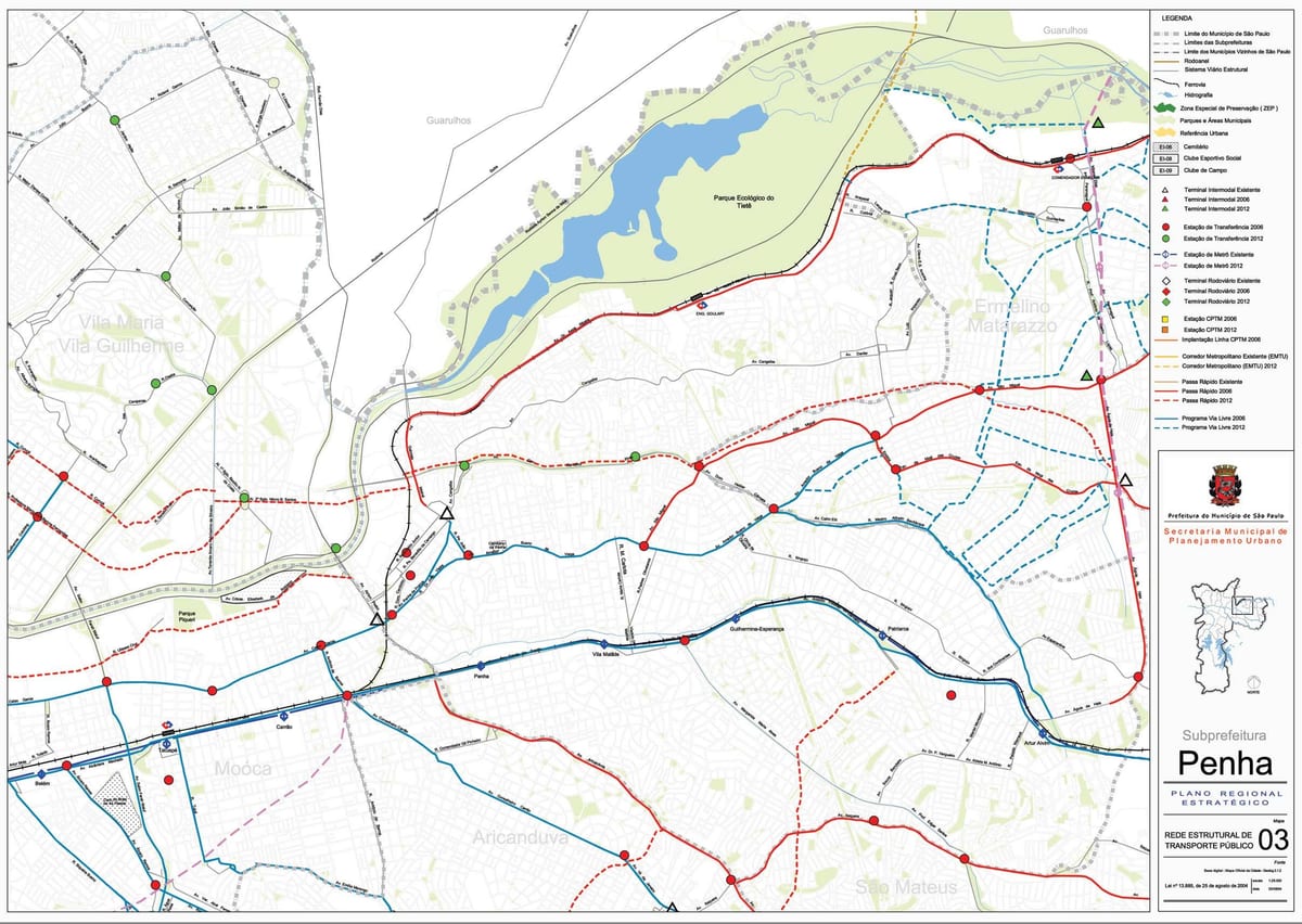 แผนที่ของ Penha São Paulo-สาธารณะ transports
