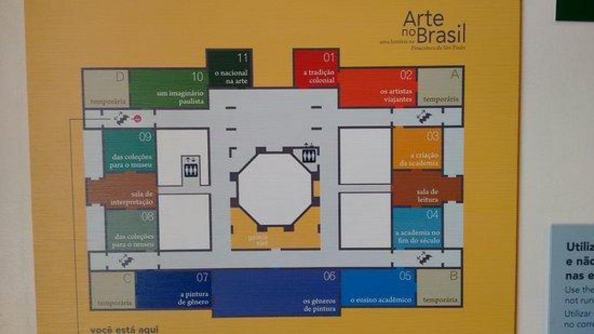 แผนที่ของ pinacoteca ของรัฐ São Paulo