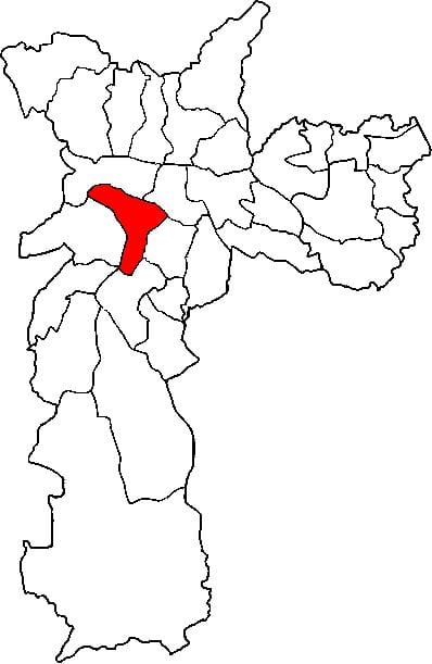 แผนที่ของ Pinheiros รายการย่อยขอ prefecture São Paulo