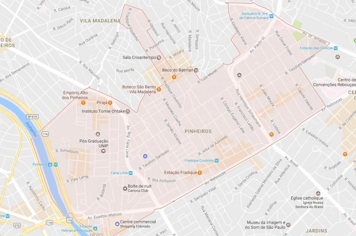 แผนที่ของ Pinheiros São Paulo