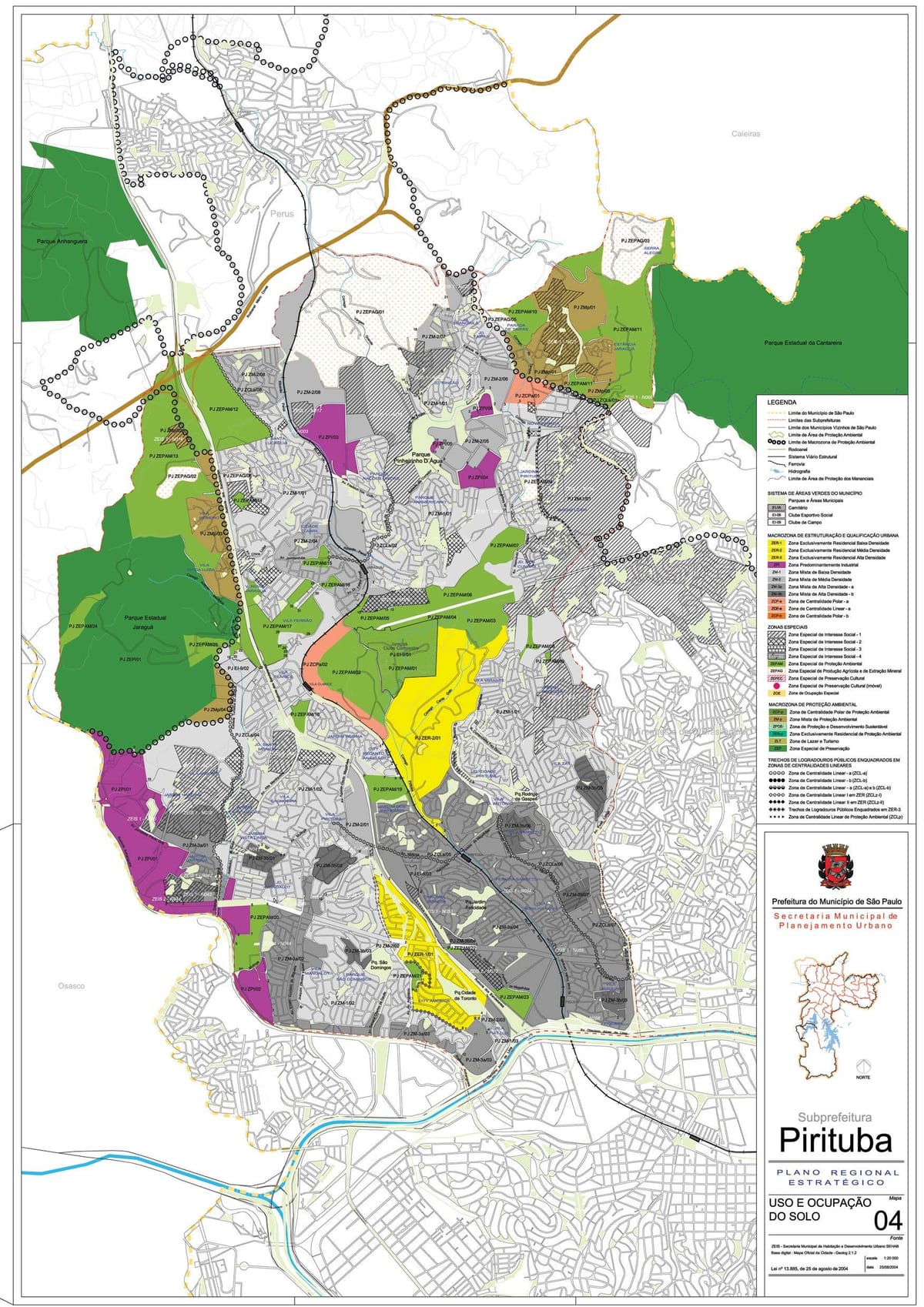 แผนที่ของ Pirituba-Jaraguá São Paulo-มีอาชีพของที่ดิน