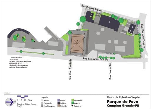 แผนที่ของ Povo São Paulo วนสาธารณะ